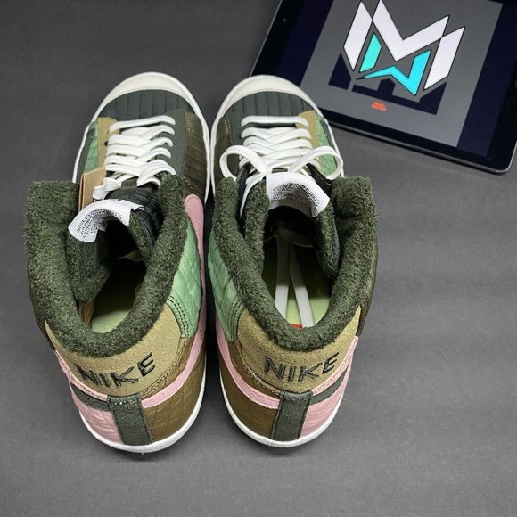 Nike Blazer Mid '77 LX NN Toasty Sequoia Quilted Olive Green DD8024-300 Men’s - Picture 3 of 12